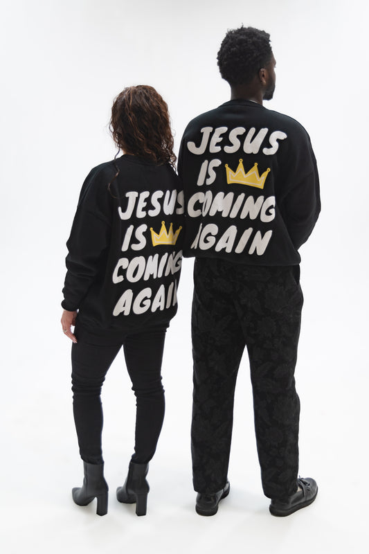 "Jesus Is Coming Again" Crewneck Heavyweight Sweater (Unisex)